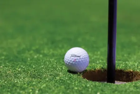 golf ball at hole